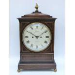 Johnson of London Regency mahogany cased bracket clock with double fusee movement striking the hour