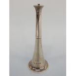A George V novelty hallmarked silver table lighter in the form of a hunting horn, London 1935,