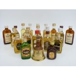 Twenty two mainly 5cl whisky miniatures to include Mackinlay's 12 year, Chivas Regal 12 year,