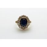 An 18ct gold rings set with a sapphire of approximately 2.