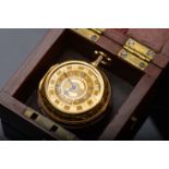 Justin Vulliamy gold pair cased quarter repeater pocket watch with Roman and Arabic numerals and