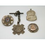 A hallmarked silver ARP brooch, silver Royal Engineers brooch,