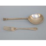 A George V hallmarked silver seal top spoon, London 1930 maker William Comyns & Sons Ltd,