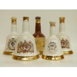 Five Bells Whisky bells comprising 4 x 75cl and one 50cl