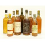 Nine bottles of wine including Chateau d'Yquem Sauternes 1984 375ml,