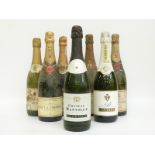 Seven bottles of champagne and sparkling wine comprising Moet & Chandon 1966 dry Imperial,