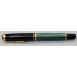 Pelikan M400 green striped ballpoint pen