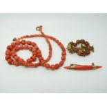 A coral necklace,