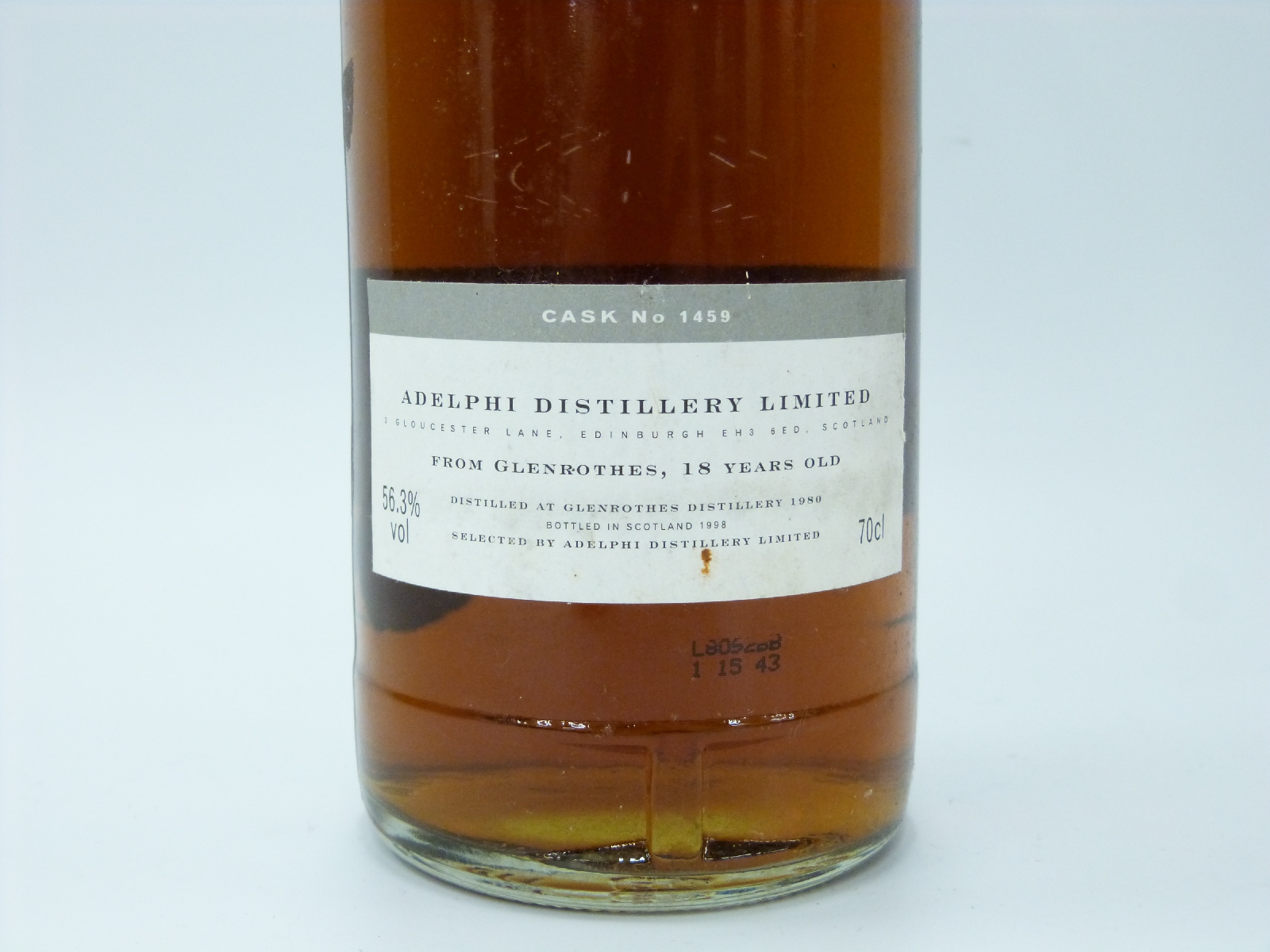 Adelphi Distillery Glenrothes 18 year old single malt whisky 70cl 56. - Image 3 of 3