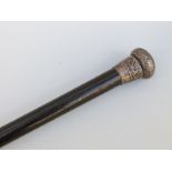 A hallmarked silver topped walking stick