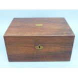 A 19thC mahogany writing slope with fitted interior and inset velvet writing surface,