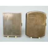 Two hallmarked silver cigarette cases, one of V shaped form, Birmingham 1933, length 8cm,