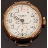 Cooke & Kelvey of Calcutta 9ct gold 'The Imperial' gentleman's wristwatch with subsidiary seconds