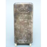 Johnson Matthey London 1 kilo 9990 silver ingot or bar no JM 65295 A,