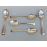 A pair of Georgian hallmarked silver fiddle pattern table spoons, London 1812 maker's mark SH,