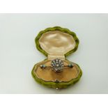 An early Victorian brooch set with rose cut diamonds,