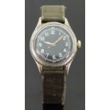 Bulova A11 gentleman's stainless steel military wristwatch with white hands and Arabic numerals and