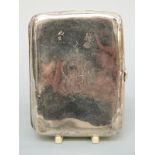 A Victorian hallmarked silver cigarette case, Chester 1899, height 9cm,