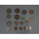 A small cache of copper coinage 17thC, 18thC and 19thC, overseas,