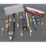 Twenty-one ladies fashion watches including Fossil, Sekonda and Sky, some in original boxes.