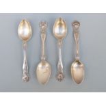 Four British Bulldog Club hallmarked silver teaspoons, two engraved 1909 Manchester Centaur,