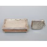 An early 20thC hallmarked silver large matchbox holder,