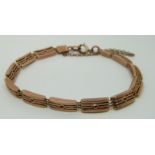 A 9ct rose gold bracelet, 13.