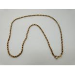 A 9ct gold rope twist necklace, length 46.5cm, width 2.