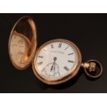 J S Macpherson of Berwick on Tweed gold plated gentleman's keyless winding full hunter pocket watch