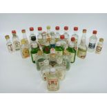 Thirty alcohol miniatures, mostly circa 5cl, including gin, vodka, rum and whisky, Gordon's,