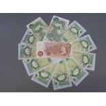 Seven Bank of England consecutive £1 notes uncirculated,