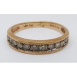 A 9ct gold half eternity ring set with diamonds totalling approximately 0.5ct, 2.