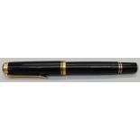 Pelikan R200 black ballpoint pen with gold coloured mounts