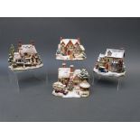 Four larger Lilliput Lane cottages to include "The Star Inn", "Christmas Cake",