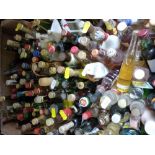 Approximately 120 alcohol miniatures including Pimms, brandy, rum,