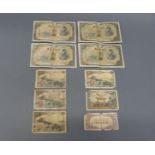 Japanese banknotes including 2 consecutive pairs.
