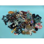 A collection of costume jewellery beads,