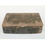 A hallmarked silver cigarette box with 3rd County of London Yeomanry (Sharpshooters),