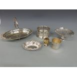 A Mappin and Webb silver plated tazza and other silver plate
