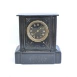 Japy Freres late 19thC slate mantel clock, the movement No 5288 striking on a bell,