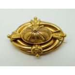 A Victorian pinchbeck brooch in original box