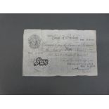 Kenneth Oswald Peppiatt 1947 Black on White £5 note. M38 013157.