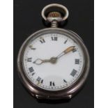 Rolex hallmarked silver keyless winding ladies pocket watch with luminous hands,