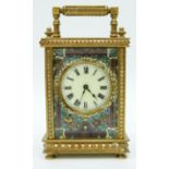 A circa early 20thC brass cased carriage clock,