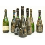 Eight bottles of alcohol comprising 1993 Green Point champagne,