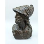 A 19thC classical style electrotype bronzed bust after the antique of Menelaus,