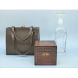 A vintage leather 'Waldybag' ladies handbag with matching purse,
