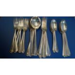 A quantity of silver Hanoverian pattern cutlery, by The Goldsmiths & Silversmiths Company Ltd,