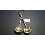 A pair of George III Scottish silver sauce ladles, by Patrick Robertson, Edinburgh 1789, 117g.