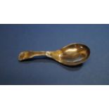 A George III silver fiddle, shell and thread pattern caddy spoon, by Taylor & Perry,